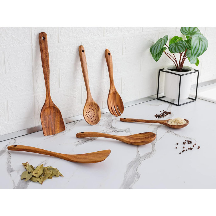 Zulay Kitchen Wood Assorted Kitchen Utensil Set & Reviews