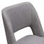 Ensemble de (2) chaises de salle à manger Reveal en tissu gris avec pieds en métal thermolaqué noir