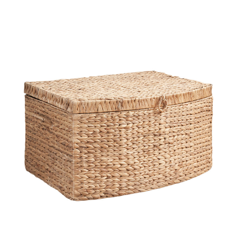 Coffre de rangement avec poignées, jacinthe en osier brun clair tissé 26 po