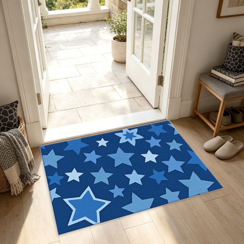 Tapis Blue Star, Rectangle 4 pi 8 po x 6 pi 8 po