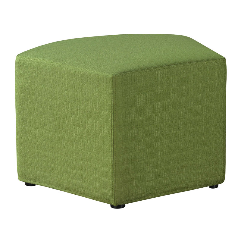 Upholstered Ottoman, Green Polyester Blend