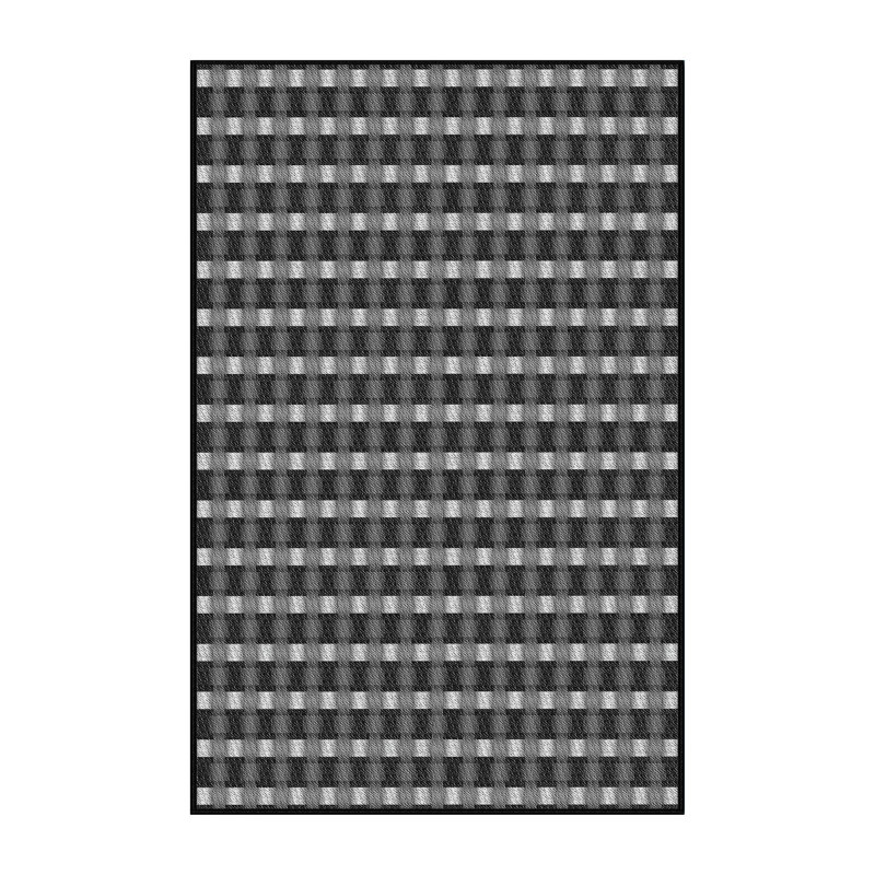 Tapis bleu foncé à motif, Rectangle 5 pi x 8 pi