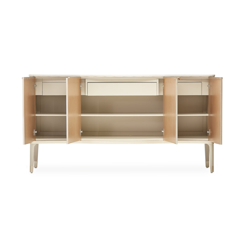 Malibu Crest 74.5'' W Sideboard, White/Blush