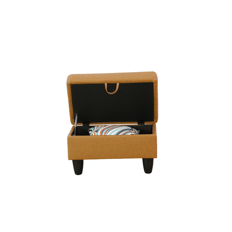 Ensemble de canapé modulaire en similicuir 3 pièces avec repose-pieds Ginger, Accoudoir à gauche (vu de face), Noir