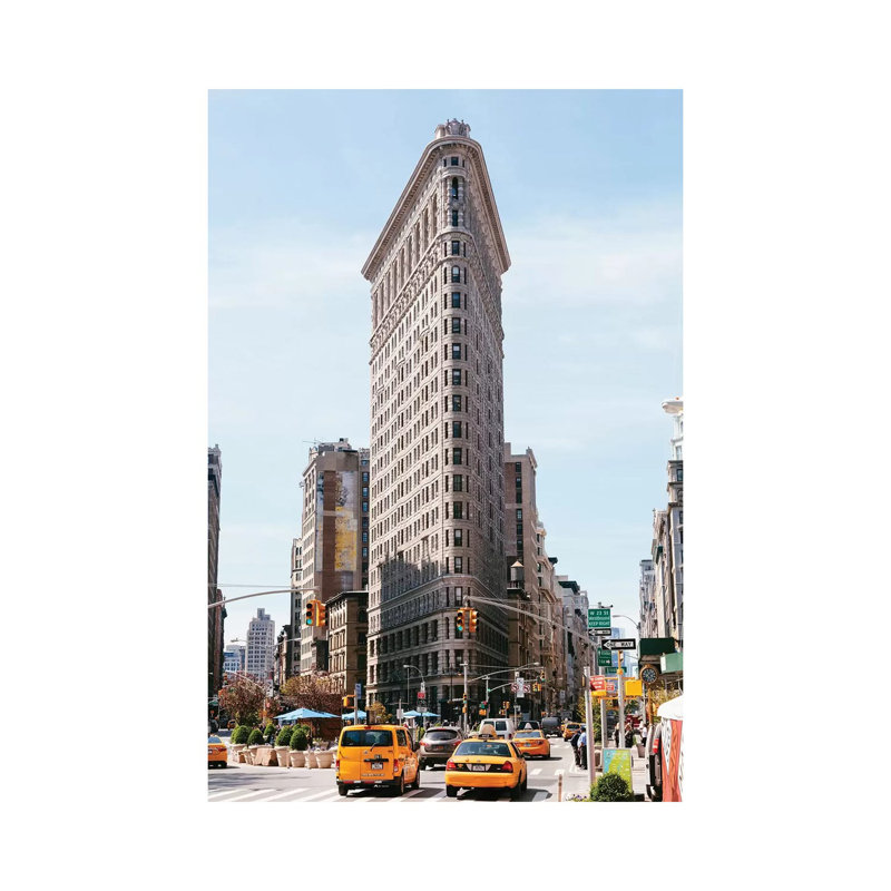 Yellow Cabs And Flatiron Building, New York City by Matteo Colombo - Wrapped Canvas Print
