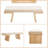 Gabriella Beige Cotton Linen Upholstered Rubberwood Entryway Bench with Natural Frame-1714178695