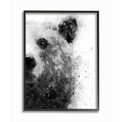 " Forest Bear Watercolor Wild Animal Black White " by Daphne Polselli