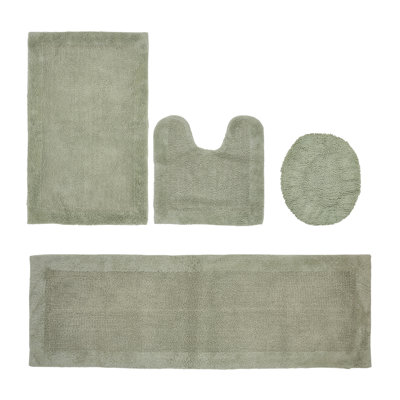 Ensemble de tapis pour salle de bain 100% coton touffeté de qualité supérieure 4 pièces Edge