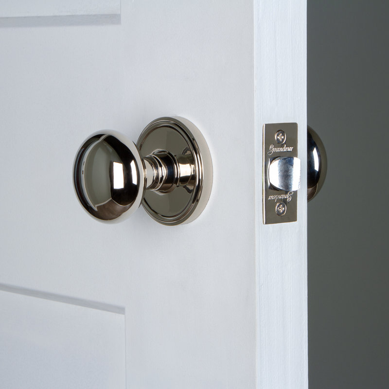 Bouton d'intimité avec rosette Grandeur Georgetown, 2-3/8 po, Nickel poli