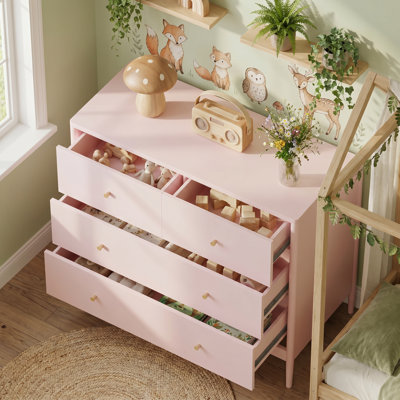  Pink Storage Cabinet, Baby Nightstand For Nursery, Bedroom, Toddler Room, Living Room, Closet & Apartment
