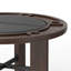 Table de salle à manger et de jeux Gorman au fini noyer avec insert en similicuir noir