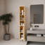 Armoire haute et mince en bambou naturel grande capacité pour un rangement peu encombrant dans les salles de bain et les petites pièces