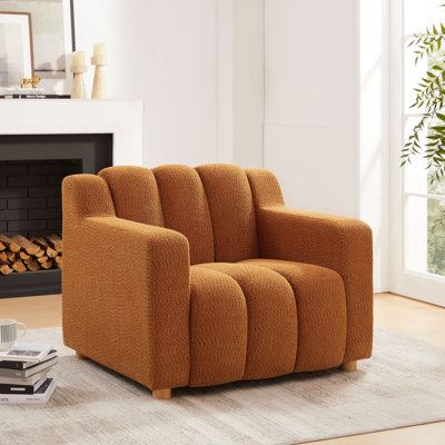 Fauteuil d'appoint 40 pouces rembourré en tissu Boucle