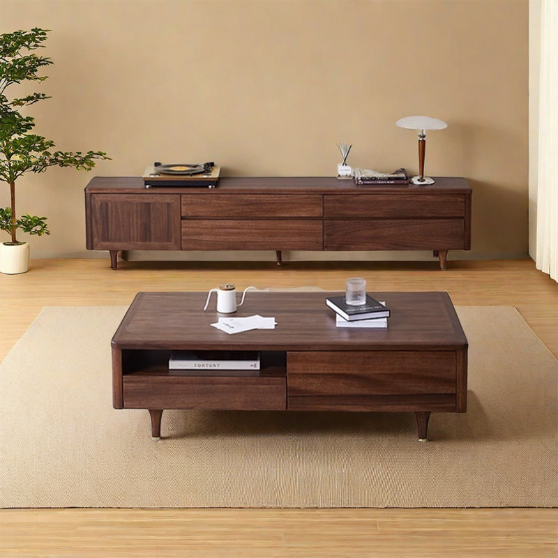 Combinaison de table basse rétro avec meuble télé simple