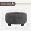 Pouf de rangement rond avec plateau en bois amovible-138644407