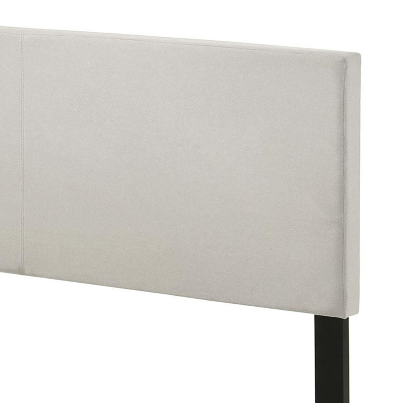 Lit à panneau tapissier en tissu, Crème, Grand