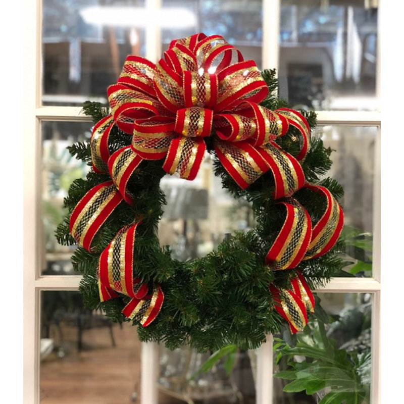 Holiday Ribbon 26" Wreath, Ivory