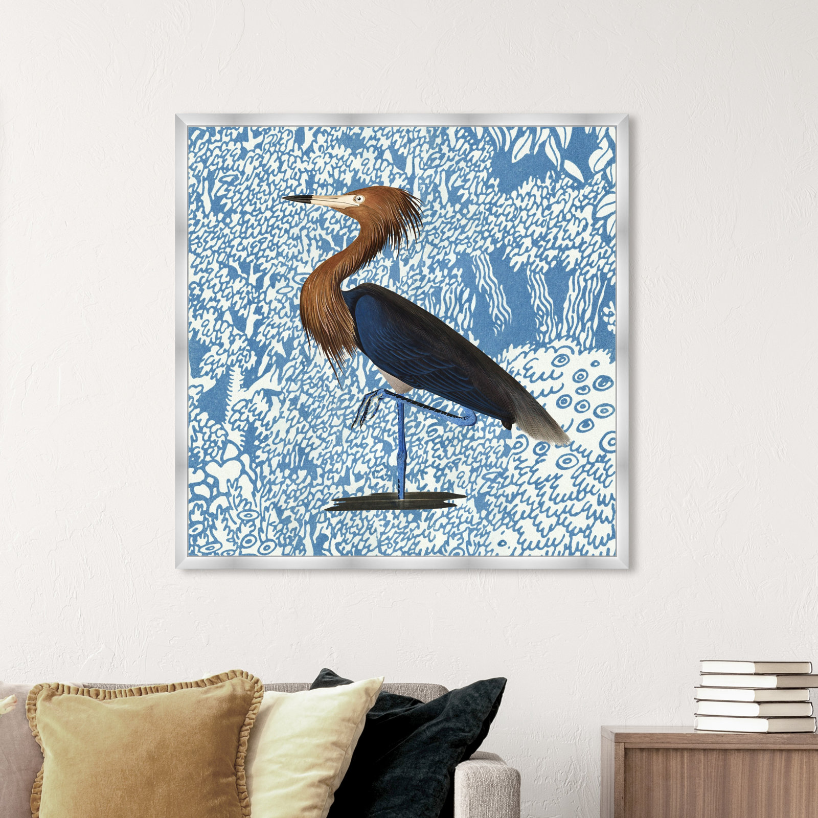Bird Pose by Oliver Gal, Silver, 42" H x 42" W x 0.5" D