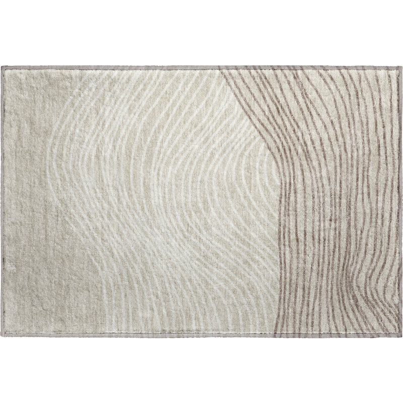 Premium Machine Washable Mayfield AMF2350 Stripes Rug, 1'8" x 2'6", Beige