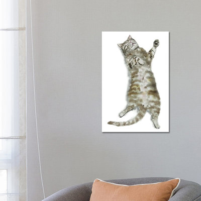 Sleeping Tabby Cat I by Alexey Dmitrievich Shmyrov - Wrapped Canvas Print