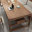 Bureau rectangulaire brun en bois massif avec 3 tiroirs-108647847