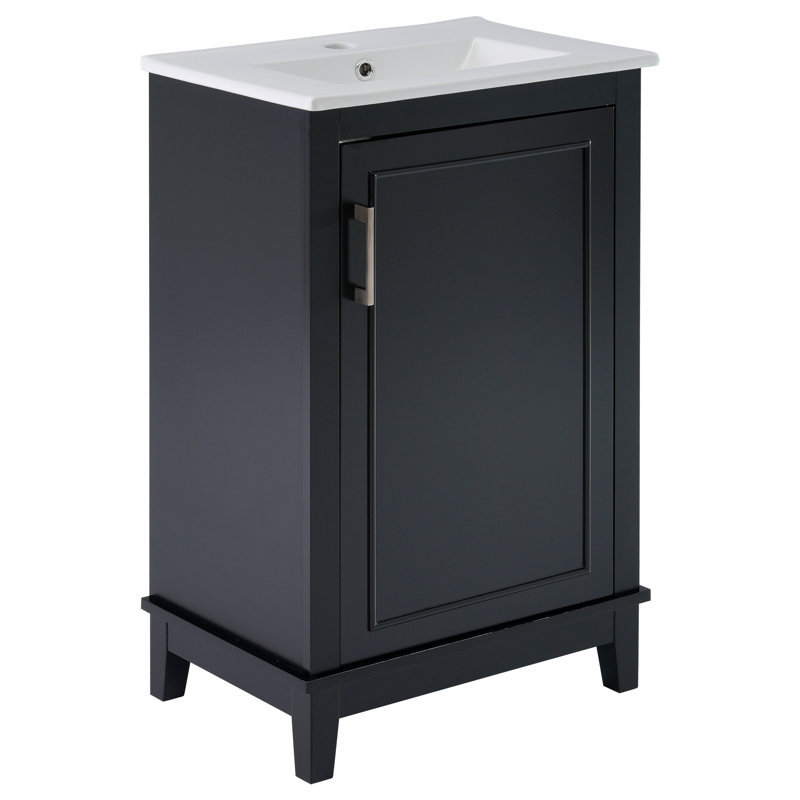 Grand meuble-lavabo moderne en bois massif pour petites salles de bain