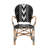 Brentin Rattan Arm Chair in Black/White/Natural Brown