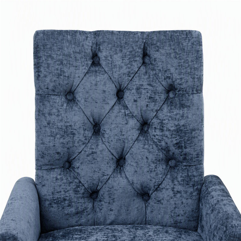 Chaise de salle à manger rembourrée en tissu de chenille, pieds courbés en bois massif, élégante chaise de salle à manger capitonnée pour salle à manger club, paquet simple