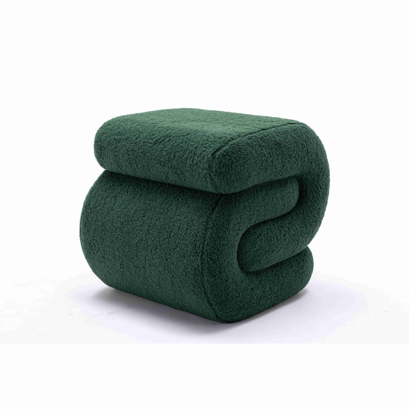 Tabouret de maquillage en forme de S, Ours en peluche vert