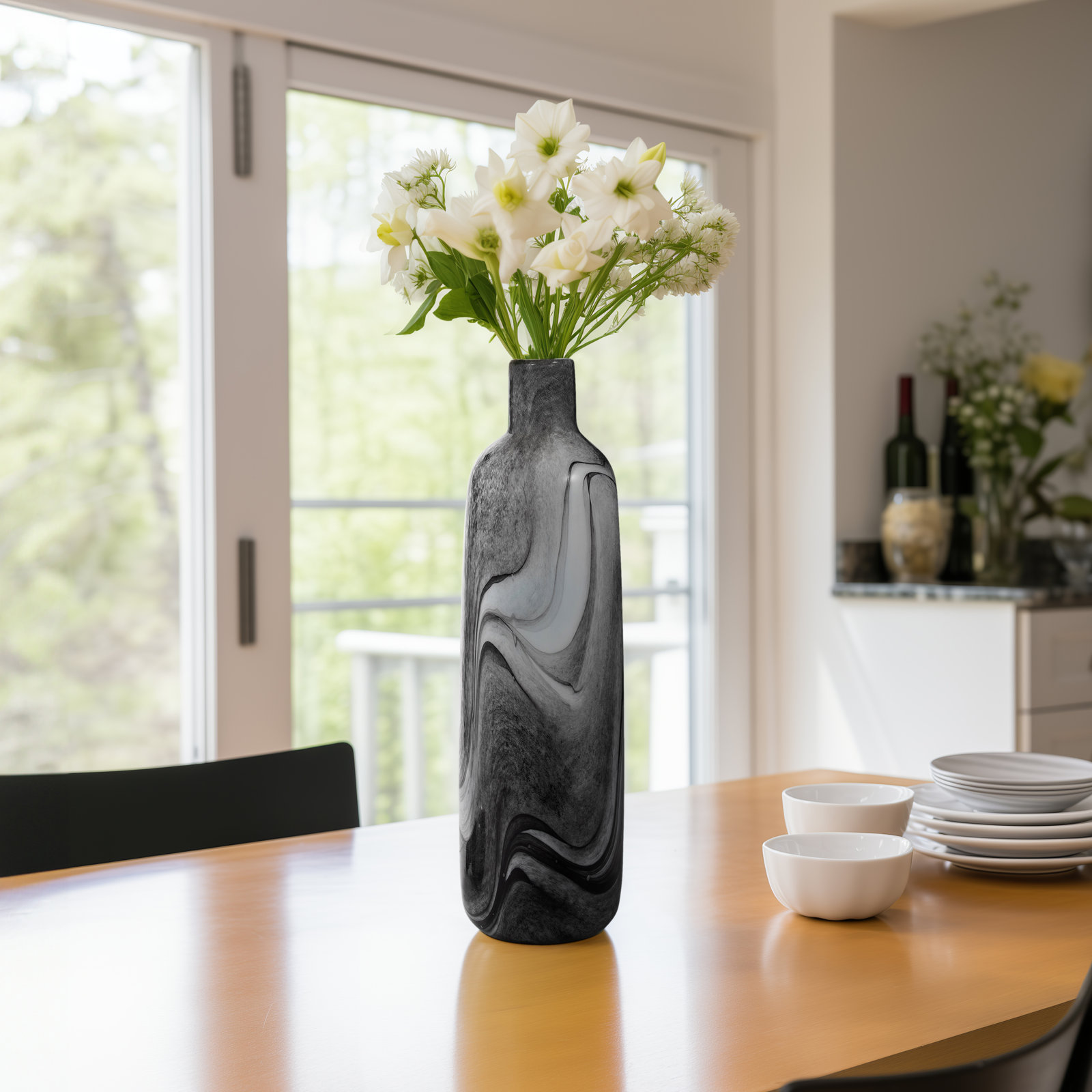 Handmade Glass Table Vase, 22" H x 5" W x 5" D