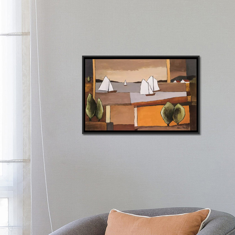 « horizon ii », impression sur toile, H 18 po x l 26 po x P 1,5 po, Toile avec cadre noir, Pas de tapis