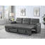 Canapé-lit modulaire réversible en velours gris foncé de 81,5 po avec méridienne de rangement et poche latérale Ivy-2081020999