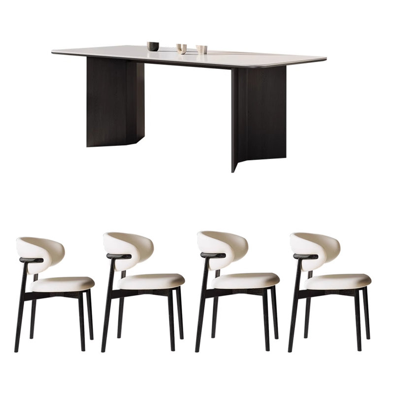 Modern minimalist dining table, 29.53"H x 55.12"L x 31.5"W
