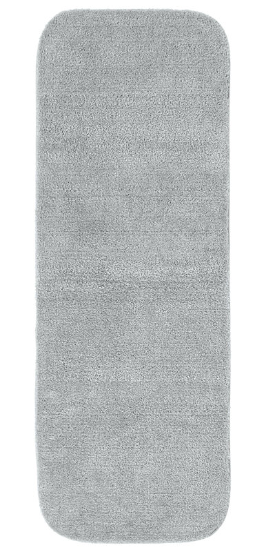 Billy-Dean Nylon Bath Rug with Non-Slip Backing, 22" W x 60" L, Platinum Gray