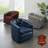 30" Tufted Top Grain Leather Swivel Barrel Chair-1205284497