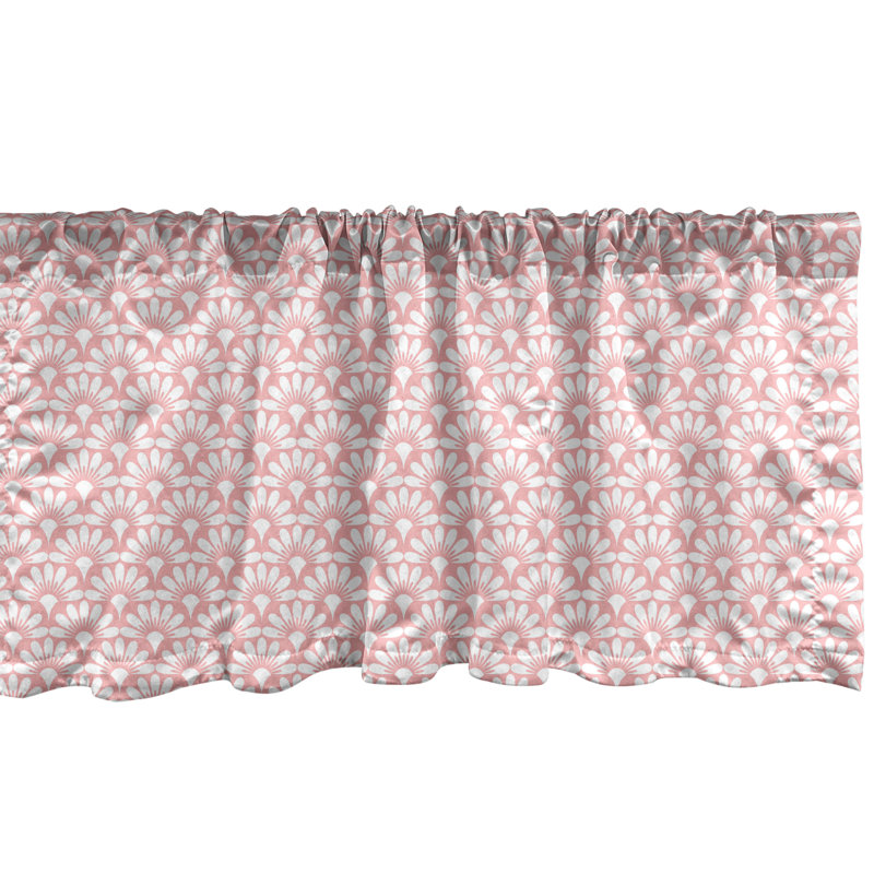 Ensemble de 2 cantonnières Ambesonne style rétro style ikat bleu taupe blanc, L 54 po x L 12 po