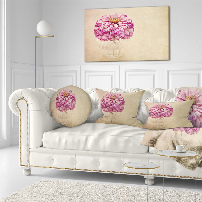 Coussin lombaire en aquarelle floral vase