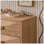 Commode 6 tiroirs, commodes et commodes modernes, meuble télé, commode en bois clair pour chambre à coucher, salon, couloir