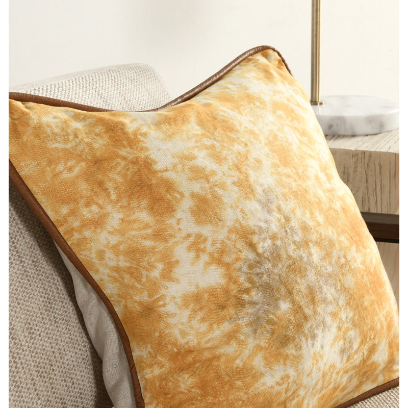 Ophira Down Linen Reversible Throw Pillow, Yellow