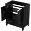 30" Bathroom Vanity Base Only In Black, Solid Wood & Cabinet, Doors And Drawer, Multi-Functional, Adjustable Shelf, Assembly Required 30", Board, Functional Needed