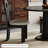 Black Round Solid Wood Dining table-523516947