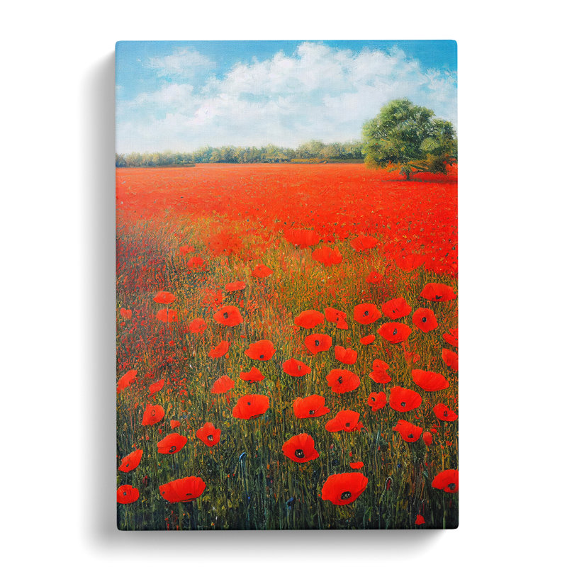 Eusden Poppy Field Vol.4 - Wrapped Canvas, 50cm H x 35cm W x 3cm D