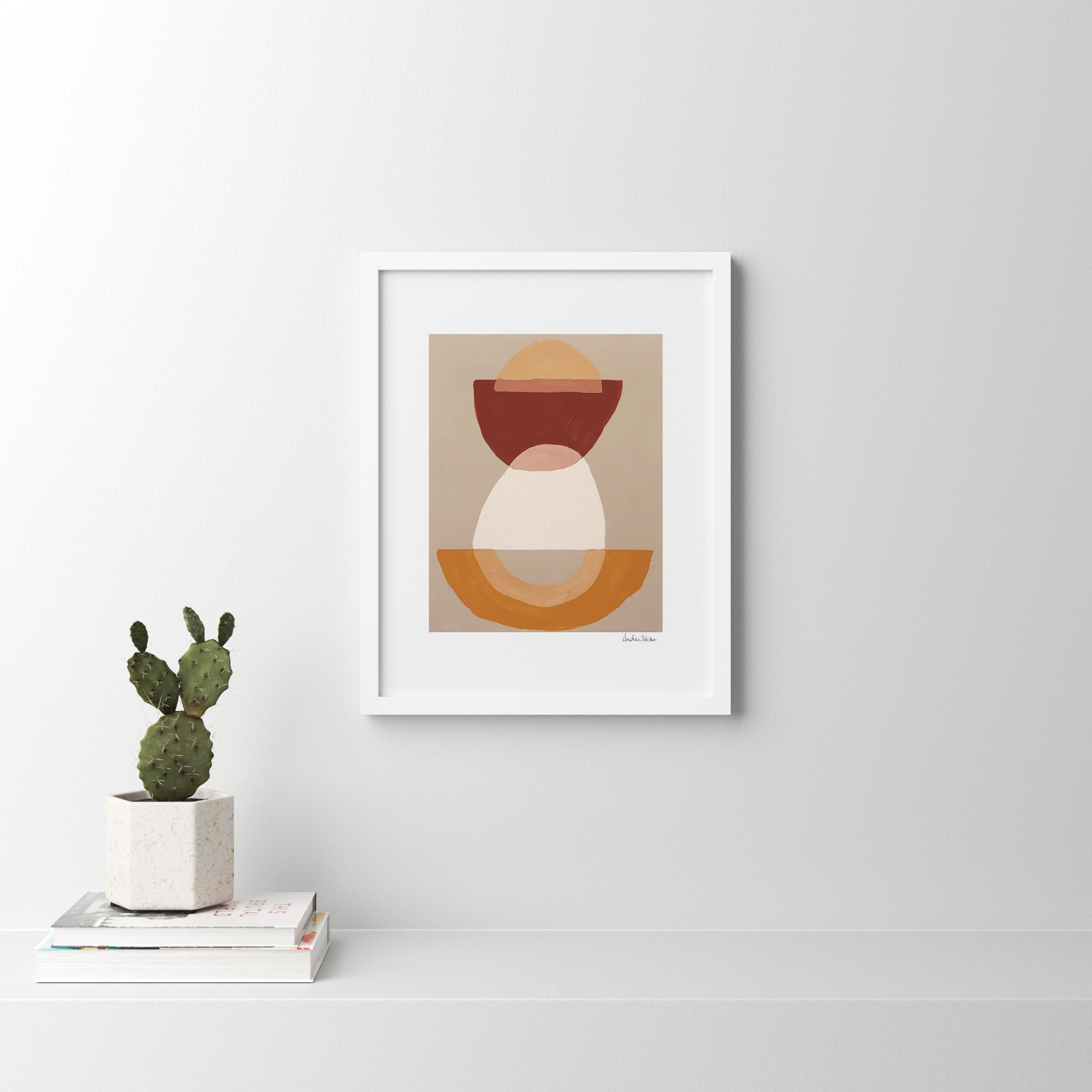 Composition 01 by Andrea Stokes, White Framed, 25" H x 20" W x 1.25" D