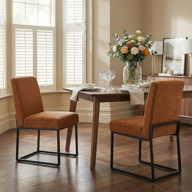 Ensemble de chaises d'appoint en chenille 19,9 po H (ensemble de 6), Chenille orange, 6