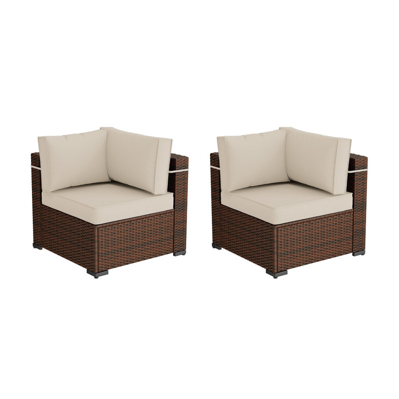 Wicker Outdoor Patio Sofa, Cream