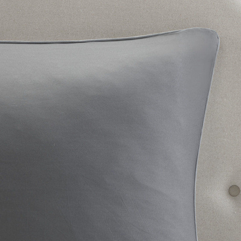 Elegant 8-piece Grey Bedding Sets, Polyester Cal King For Bedroom Decor