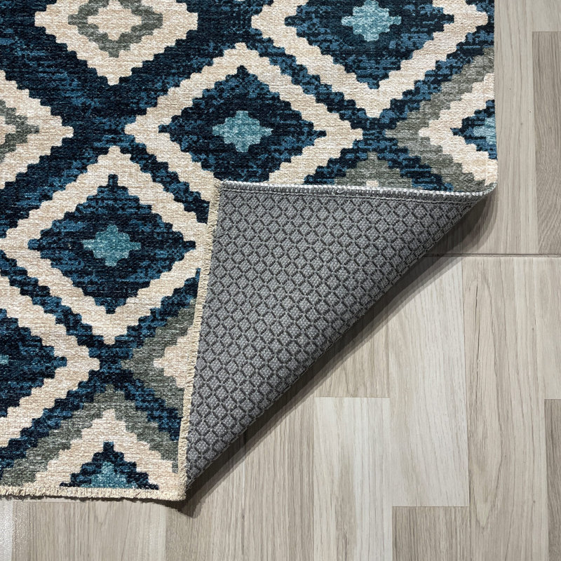 Tapis rectangulaire Zyir avec envers antidérapant, Rectangle 6 pi 7 po x 9 pi 7 po