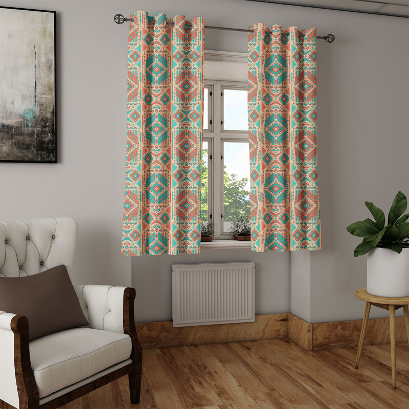 Rideau décoratif à 2 panneaux avec œillets de 50 po East Green Home, L 50 po x L 54 po