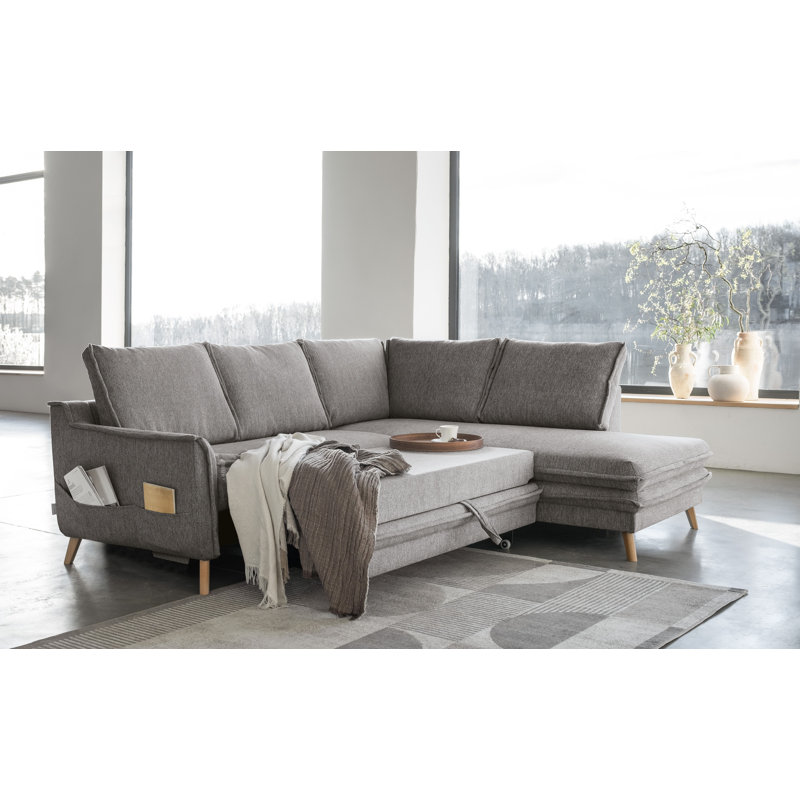 Charming Charlie Limited 6 Seater Sofa Bed, Grey, Right facing