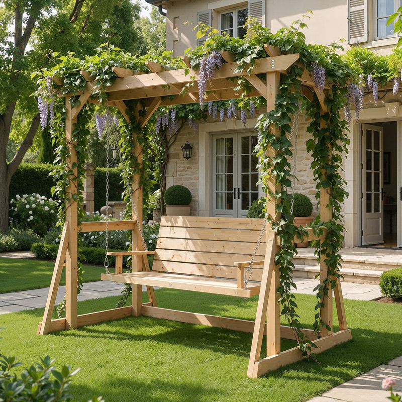 Balancelle en bois de cèdre pour terrasse